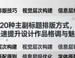 20种主副标题排版方式，快速提升设计作品格调与魅力