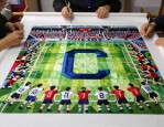 足球队旗设计图案大全 湘超巨型湘绣队旗震撼登场