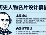 历史人物名片设计模板，竖版排版要素及内容撰写要点
