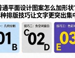 普通平面设计图案怎么加形状？3种排版技巧让文字更突出集中