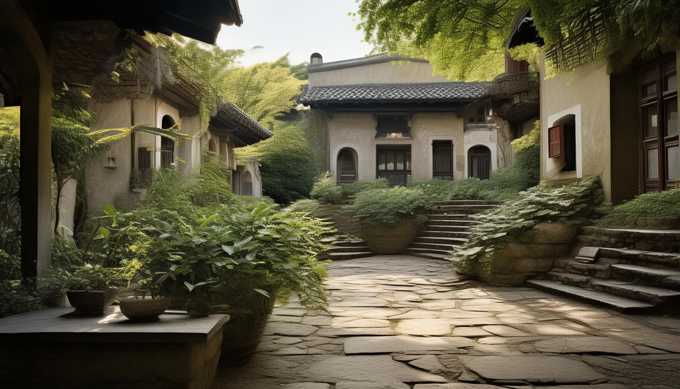 别墅庭院绿化分割技巧_绿植围墙替代_景观别墅展板设计排版