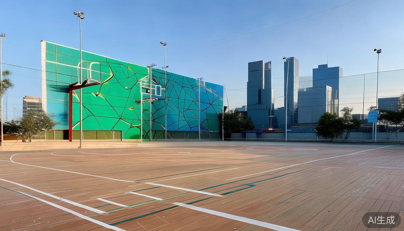 篮球场地设计图案_彩漆配色篮球场地_户外篮球场地设计装修