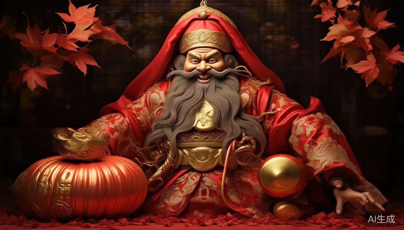 潮流财神插画_广告设计图案_国潮财神素材库