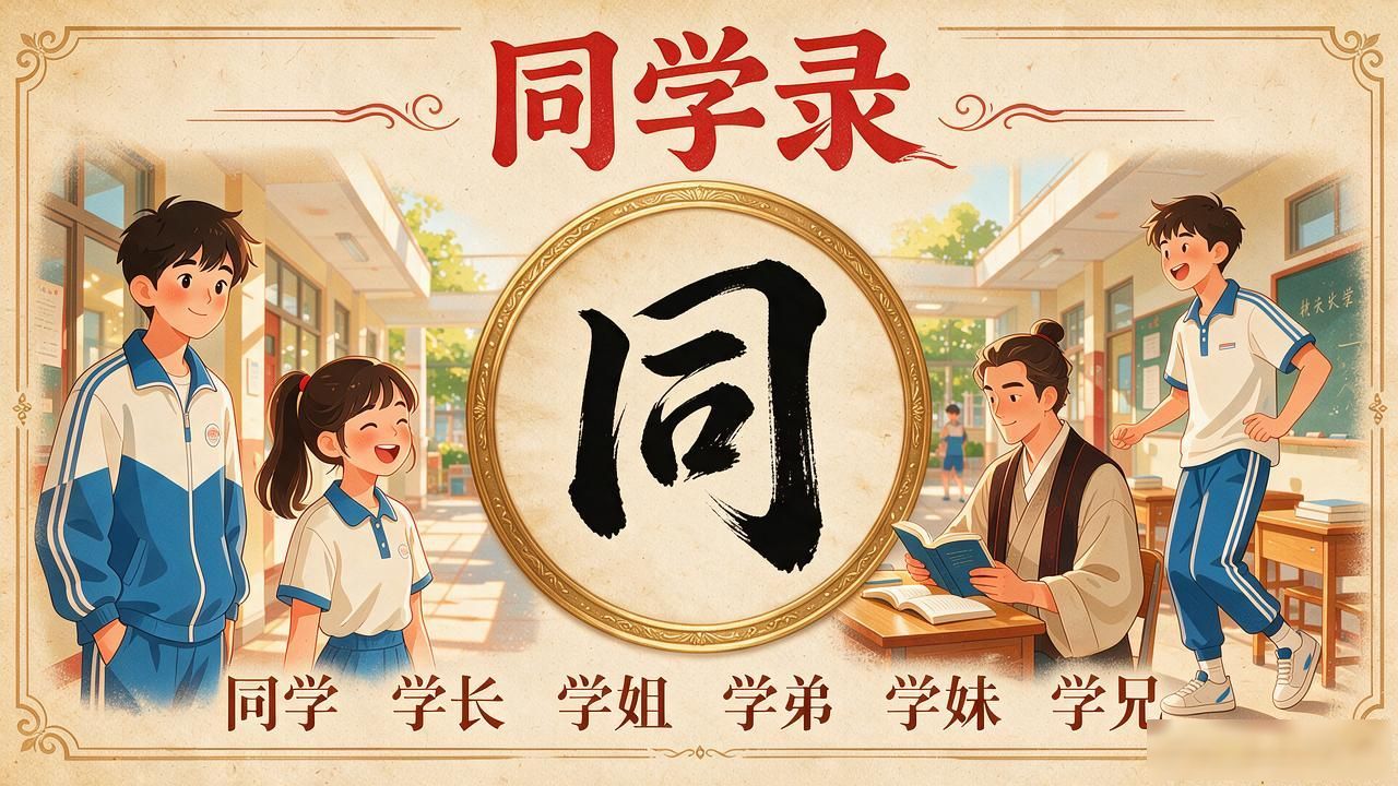 同窗砚友文化意趣_同学雅称大全_同学录简介排版设计