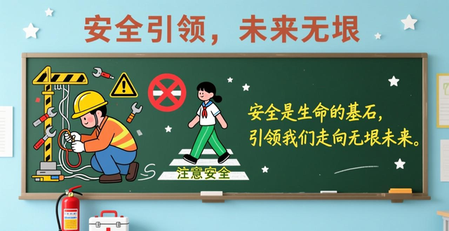 校园安全主题黑板报_黑板报设计图案大全简单_安全伴我行阳光共成长黑板报展示