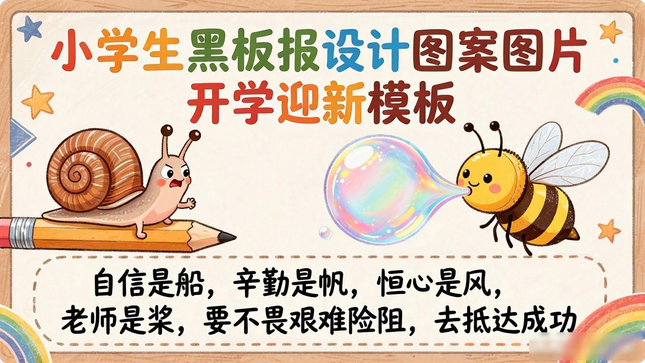 开学第一天黑板报内容_新生入学学校环境黑板报_小学生黑板报设计图案大全图片