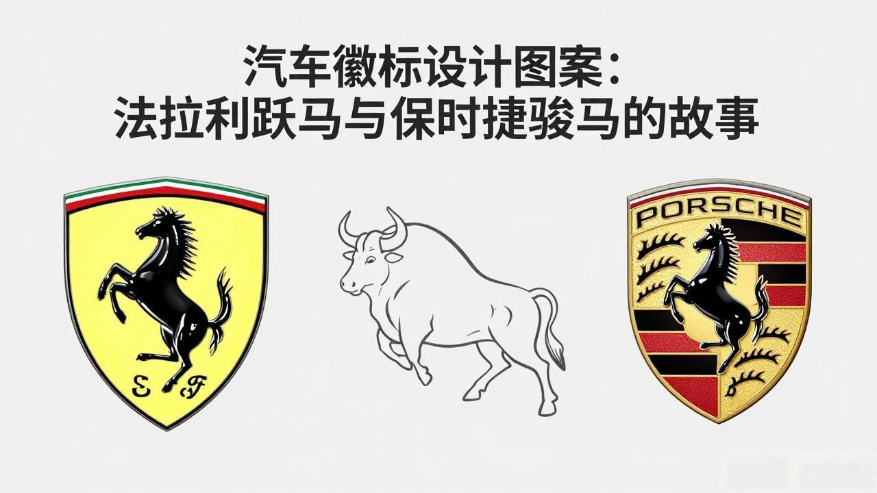 法拉利高高跃起的马_汽车徽标设计图案大全_保时捷斯图加特盾形市徽骏马