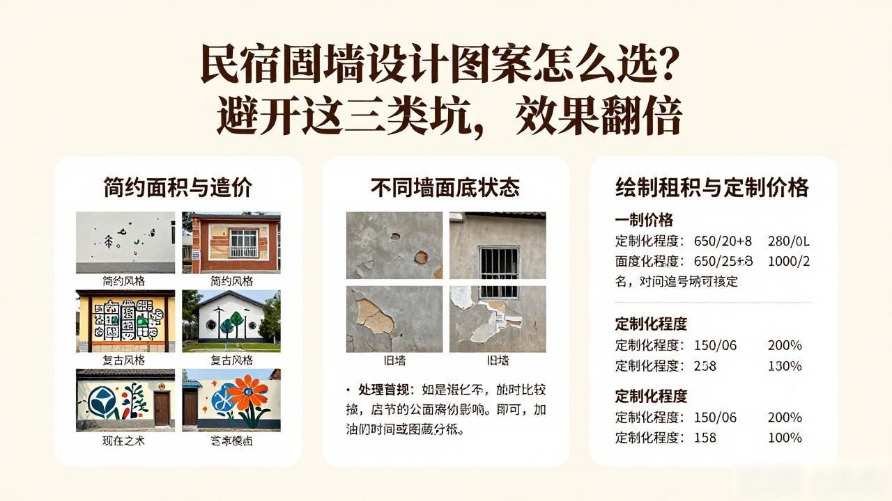 民宿场景墙绘定制服务_民宿墙绘手绘墙涂鸦设计公司_围墙设计图案