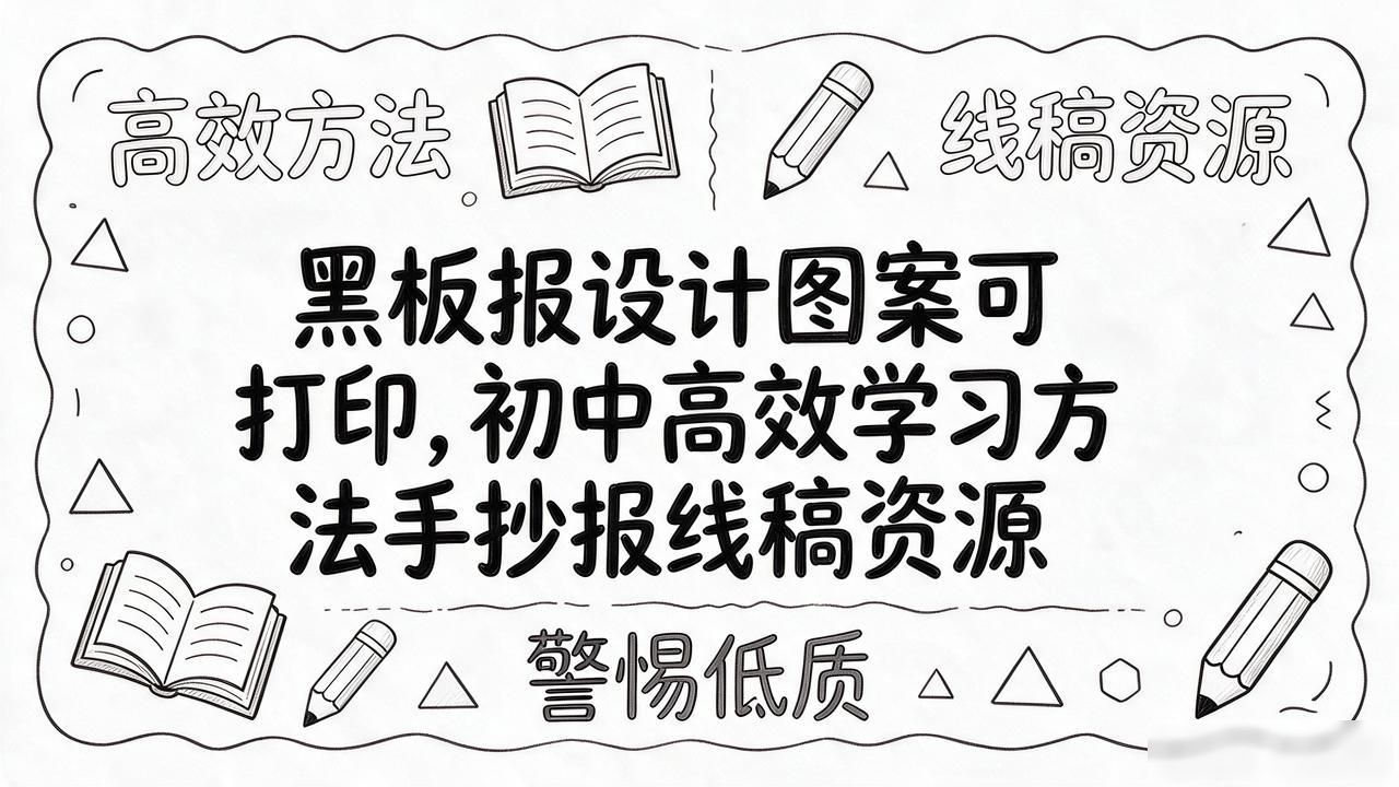 初中高效学习方法手抄报可打印线稿 认知科学深度解读 手抄报教育价值_黑板报设计图案