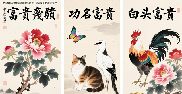 吉祥物设计图案及寓意_富贵耄耋牡丹猫蝴蝶寓意_中国传统吉祥图案寓意动物类