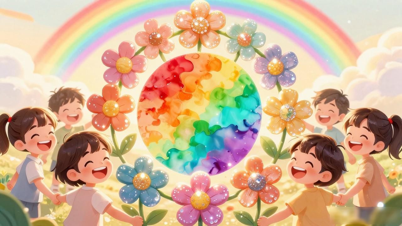 七色花班标志寓意_一年一班育人理念_1班班徽设计图案及含义