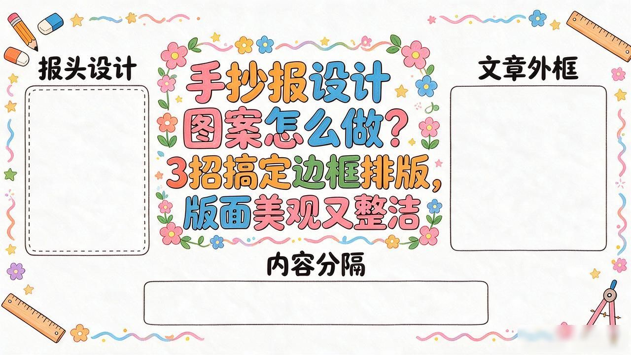 手抄报版面设计技巧_手抄报版面设计边框图案排版_手抄报设计图案
