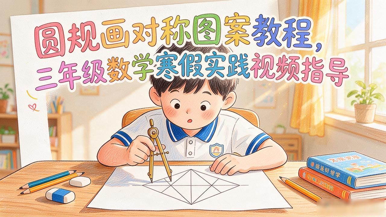 AI助力数学实践_尺规创作美丽图案_利用圆规设计图案视频