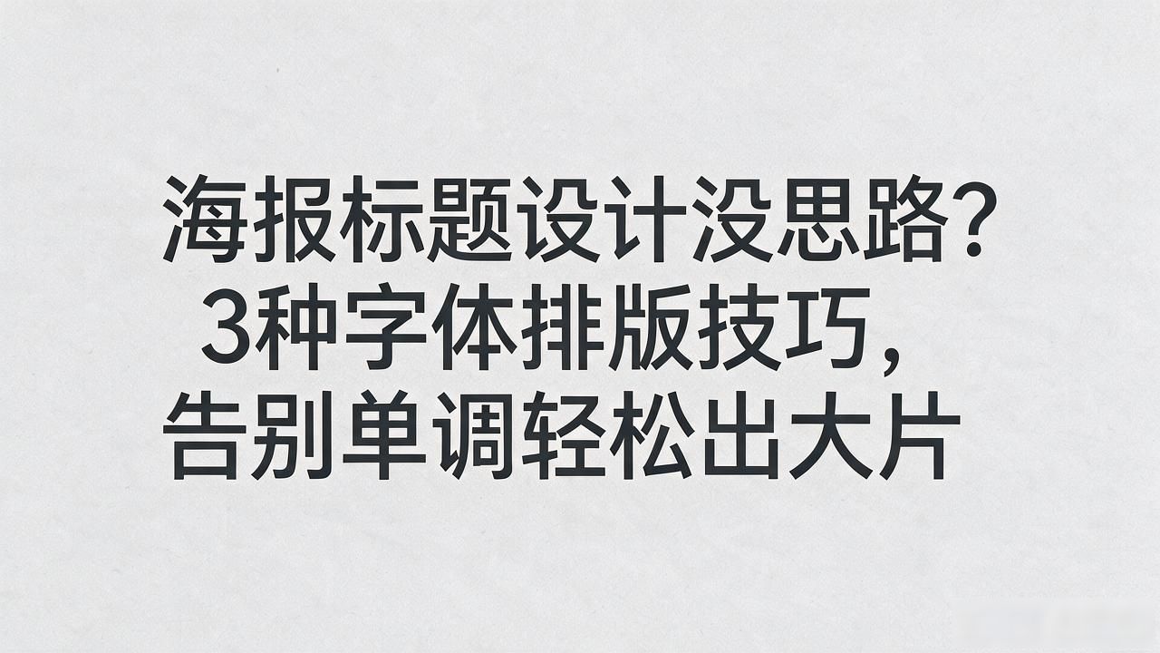 PPT标题文字排版思路_黑体宋体楷体气质适用_海报标题设计排版