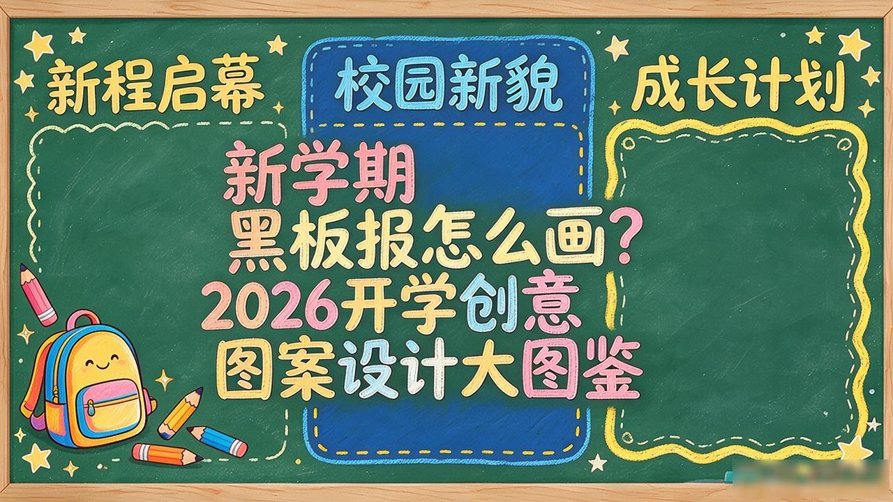迎接新学期黑板报粉笔画_新学期黑板报设计图案大全_新学期黑板报设计指南