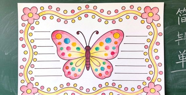 黑板报设计图案大全简单花边_黑板报简单花边图案_可爱的蝴蝶黑板报花边图案