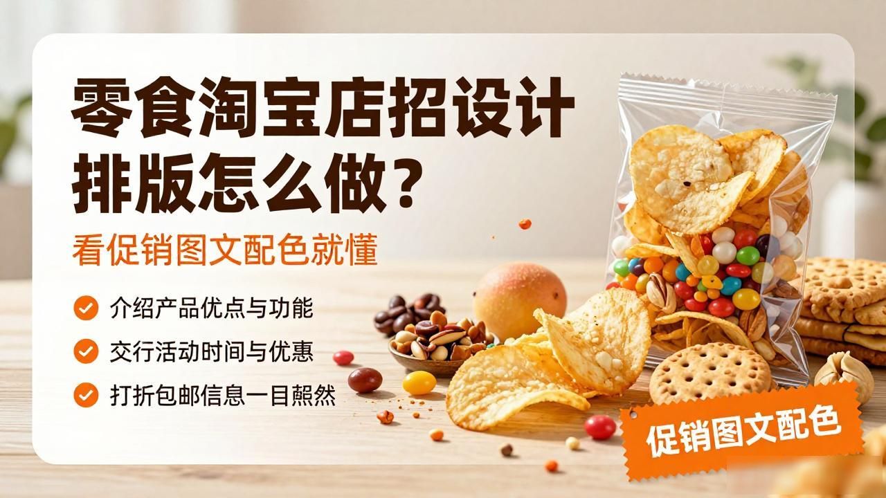 零食淘宝店招设计排版_海报排版技巧_淘宝海报设计要素