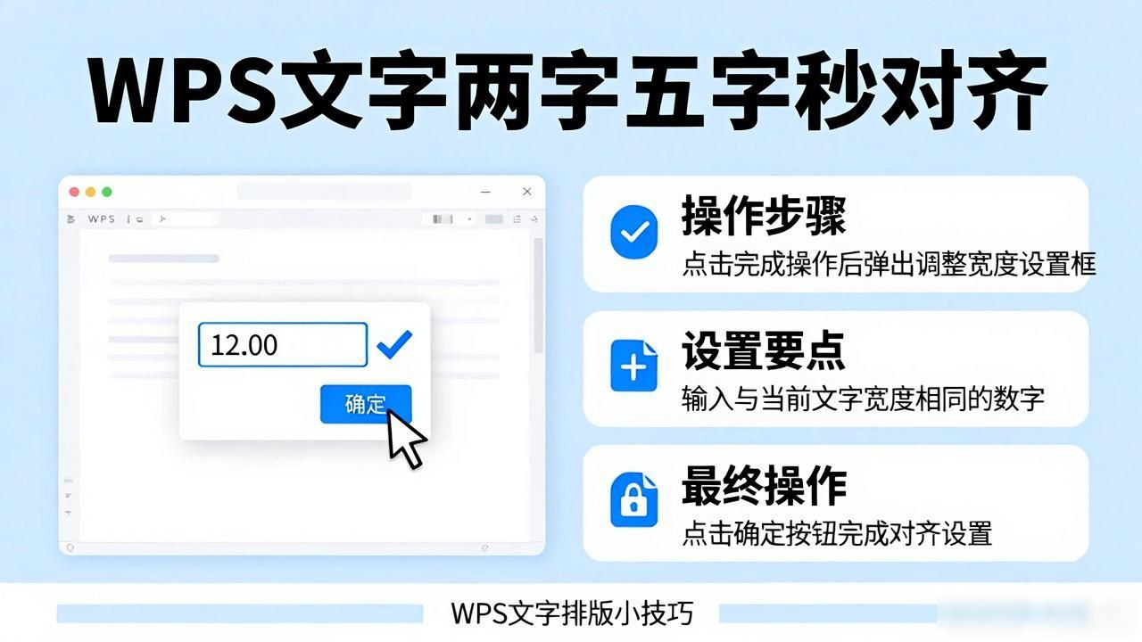 WPS WORD个人版文字对齐技巧_WPS Word零基础文字宽度调整教程_中文字体排版设计