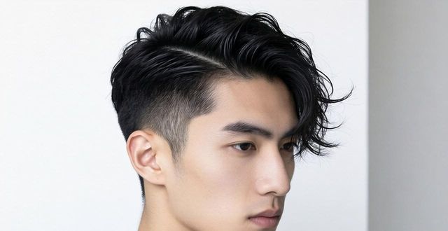 背头纹理烫_长脸男生发型设计图案_偏分短卷发