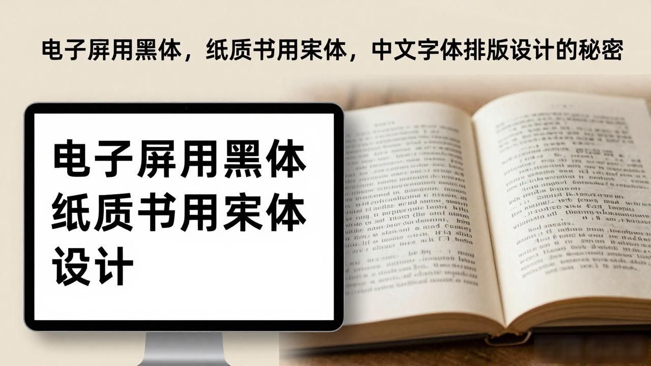 中文字体排版设计_电子阅读黑体宋体对比_纸质书字体选择原因