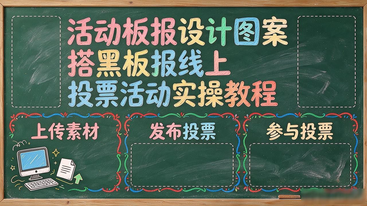 活动板报设计图案大全_班级黑板报线上投票评选_中正投票黑板报活动搭建教程