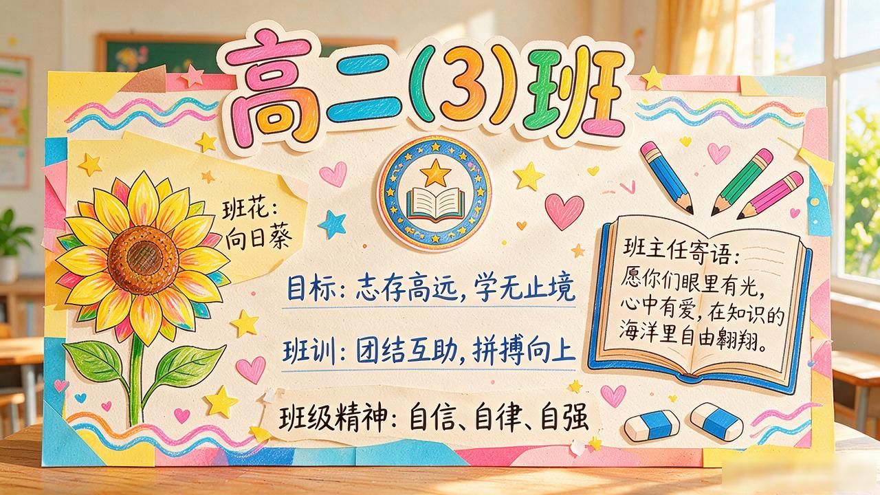 班级文化布置设计_班徽设计图案大全7班_U+主题班级布置