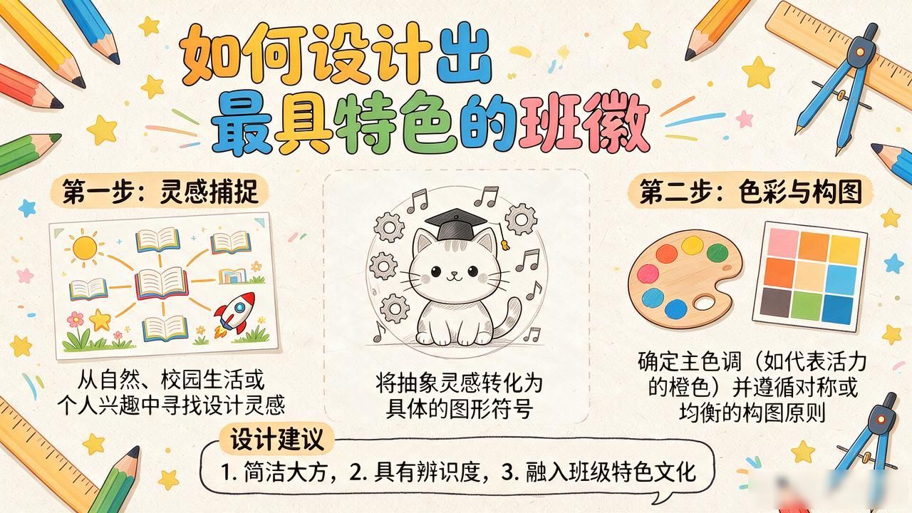 丰产道小学班徽设计比赛_班徽设计步骤与技巧_小学班级展板设计图案