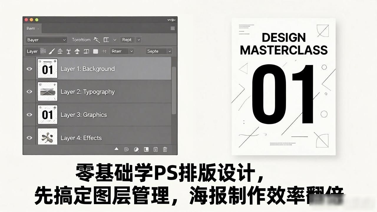 平面设计零基础入门顺序_图层管理技巧PS_ps排版设计