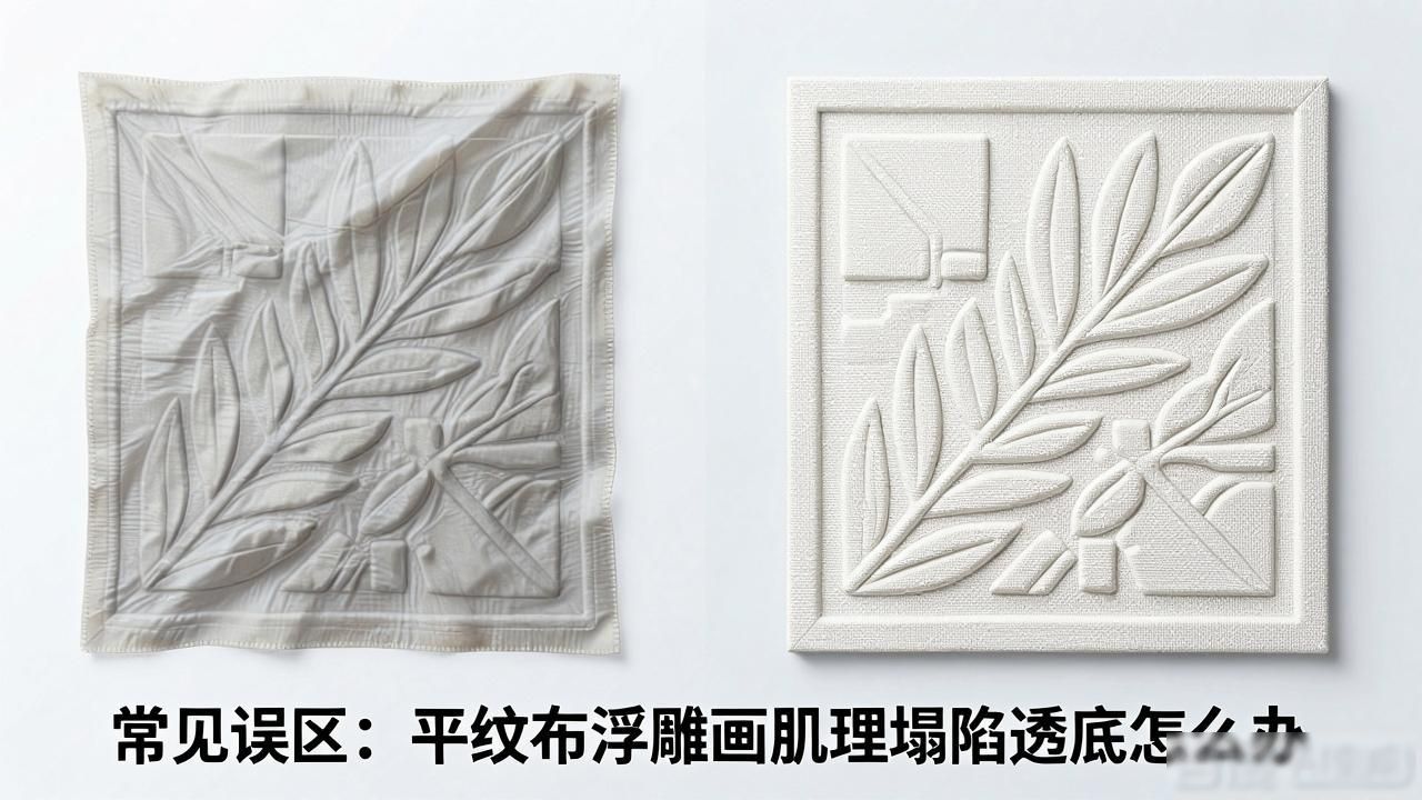 平纹布浮雕肌理画避坑指南_平面设计图案场景_平纹布浮雕画工艺细节