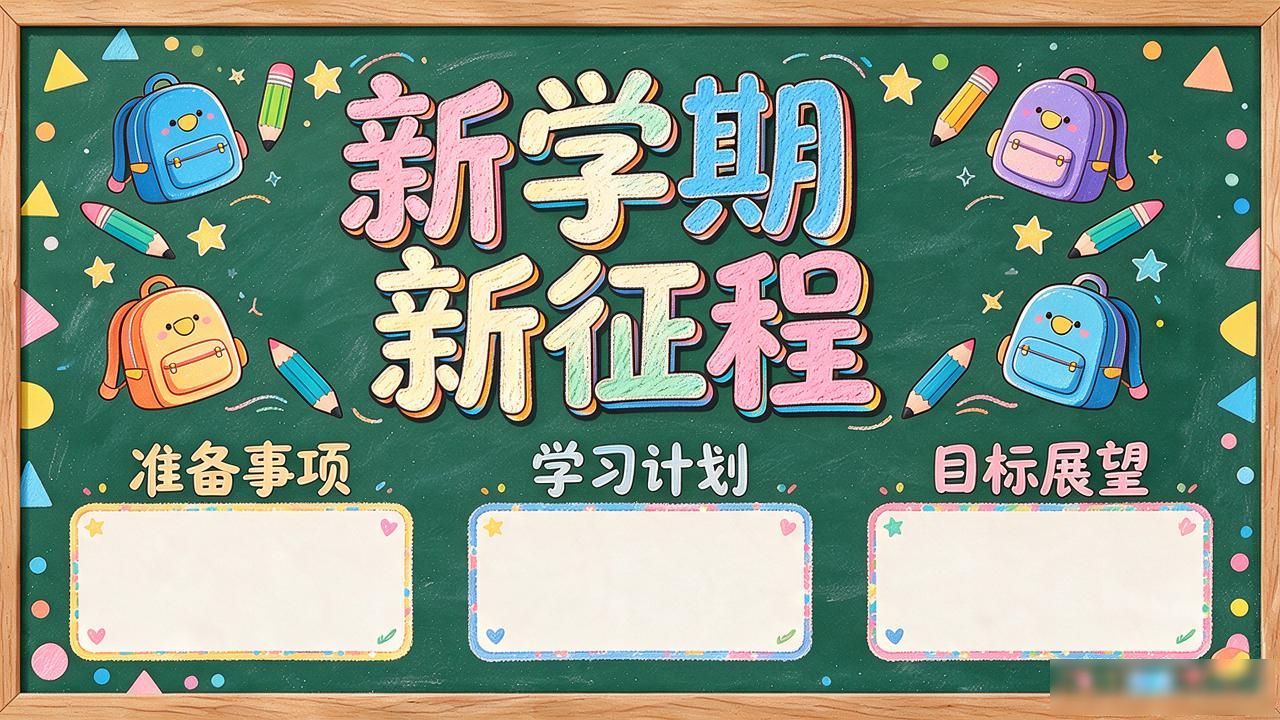 黑板报设计图案开学_开学黑板报模板_手抄报设计