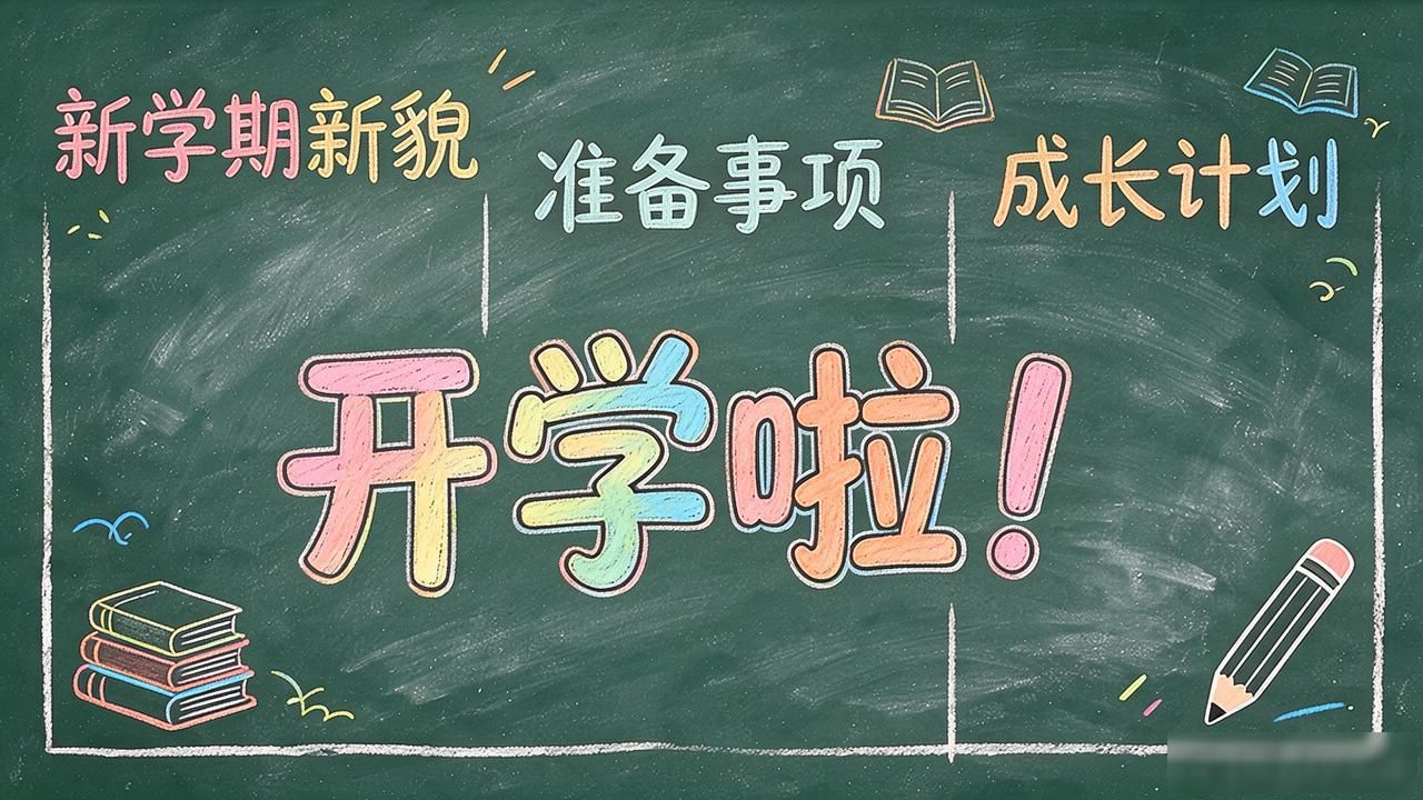新学期黑板报模板 手抄报设计 开学准备攻略_黑板报设计图案开学