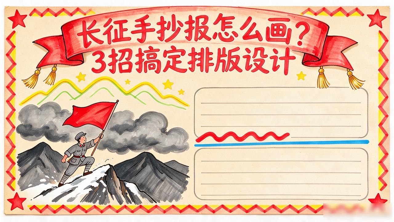 手抄报长征主题设计方法_手抄报排版设计_长征主题手抄报排版技巧