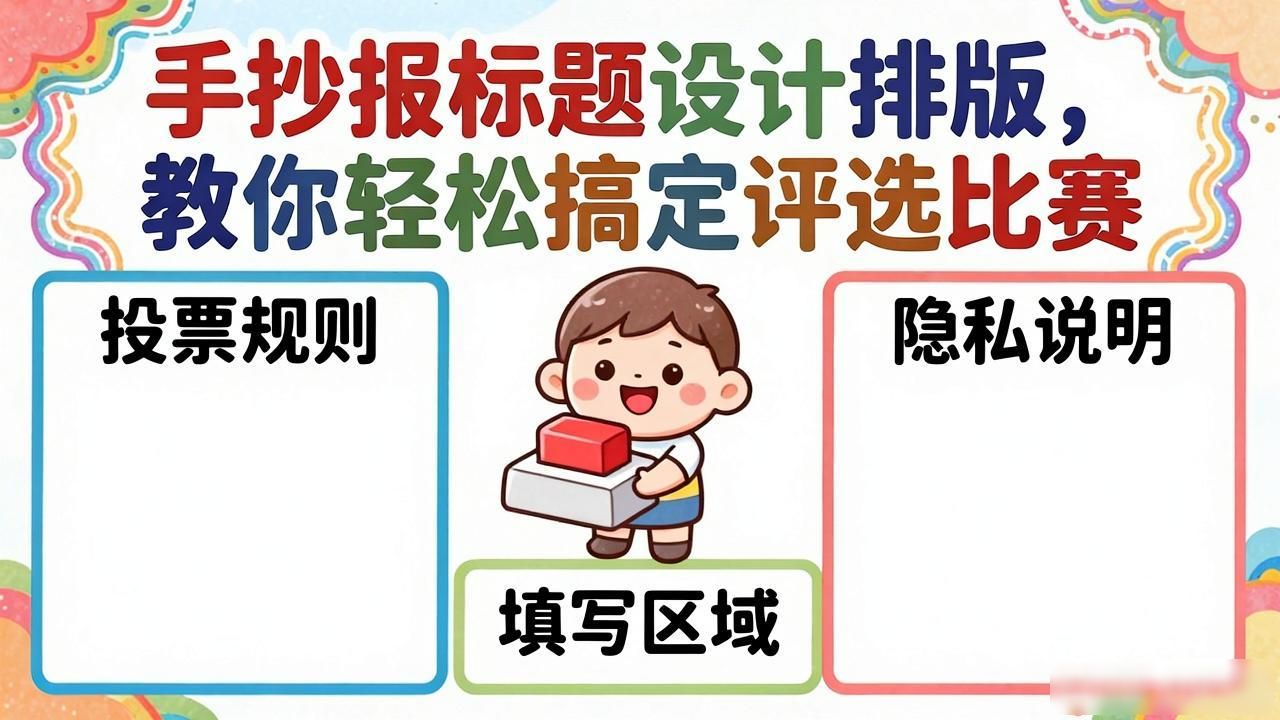手抄报标题设计排版_土豆评选照片投票教程_手抄报评选活动制作方法