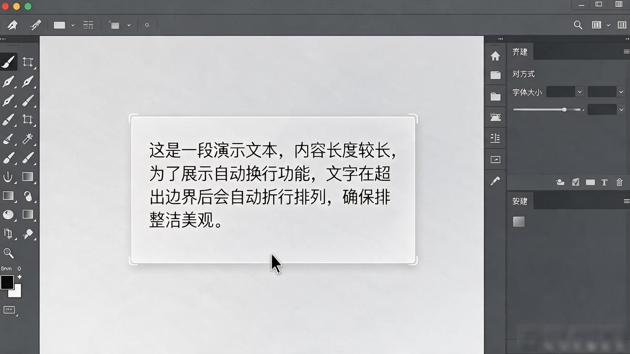 PS文字换行方法_ps图片排版设计_手动换行与自动换行技巧