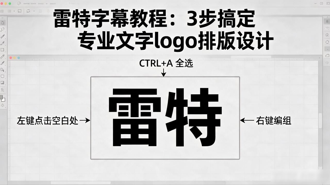雷特字幕图元编辑文字LOGO制作_雷特字幕镂空文字LOGO制作教程_文字logo排版设计