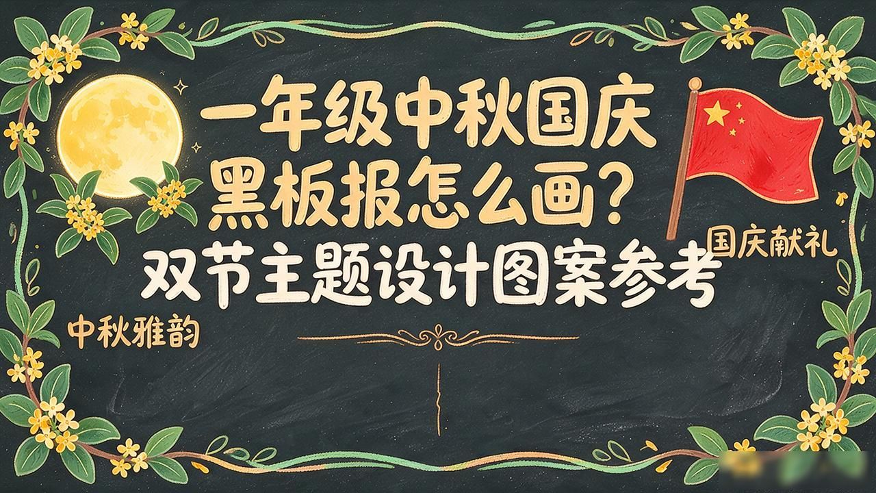 一年级黑板报设计图案大全_中秋国庆主题黑板报_校园黑板报设计