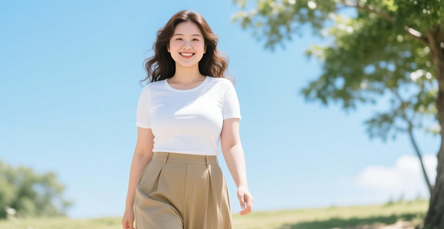 宽窄平衡显瘦_t恤设计图案简单有范_微胖女生夏季穿搭技巧