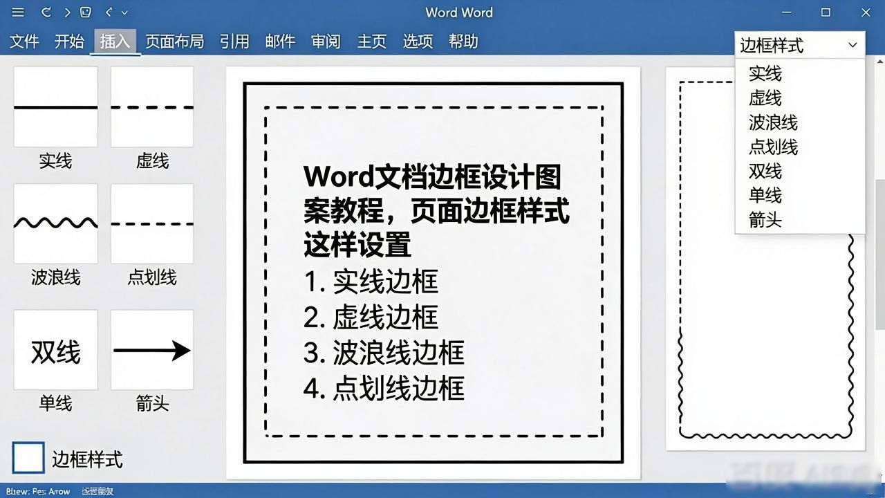 word文档边框设计图案_Word页面边框样式教程_Word文档页面边框设置